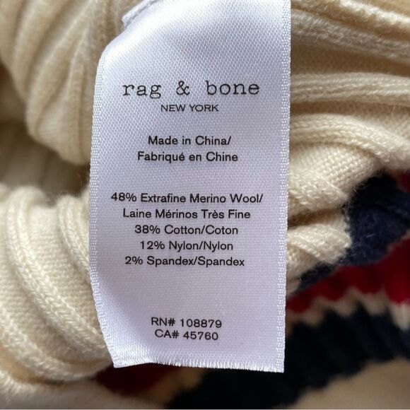 Rag and Bone Beige Julee Turtleneck Merino Wool Blend Sweater Size Small - Picture 13 of 16